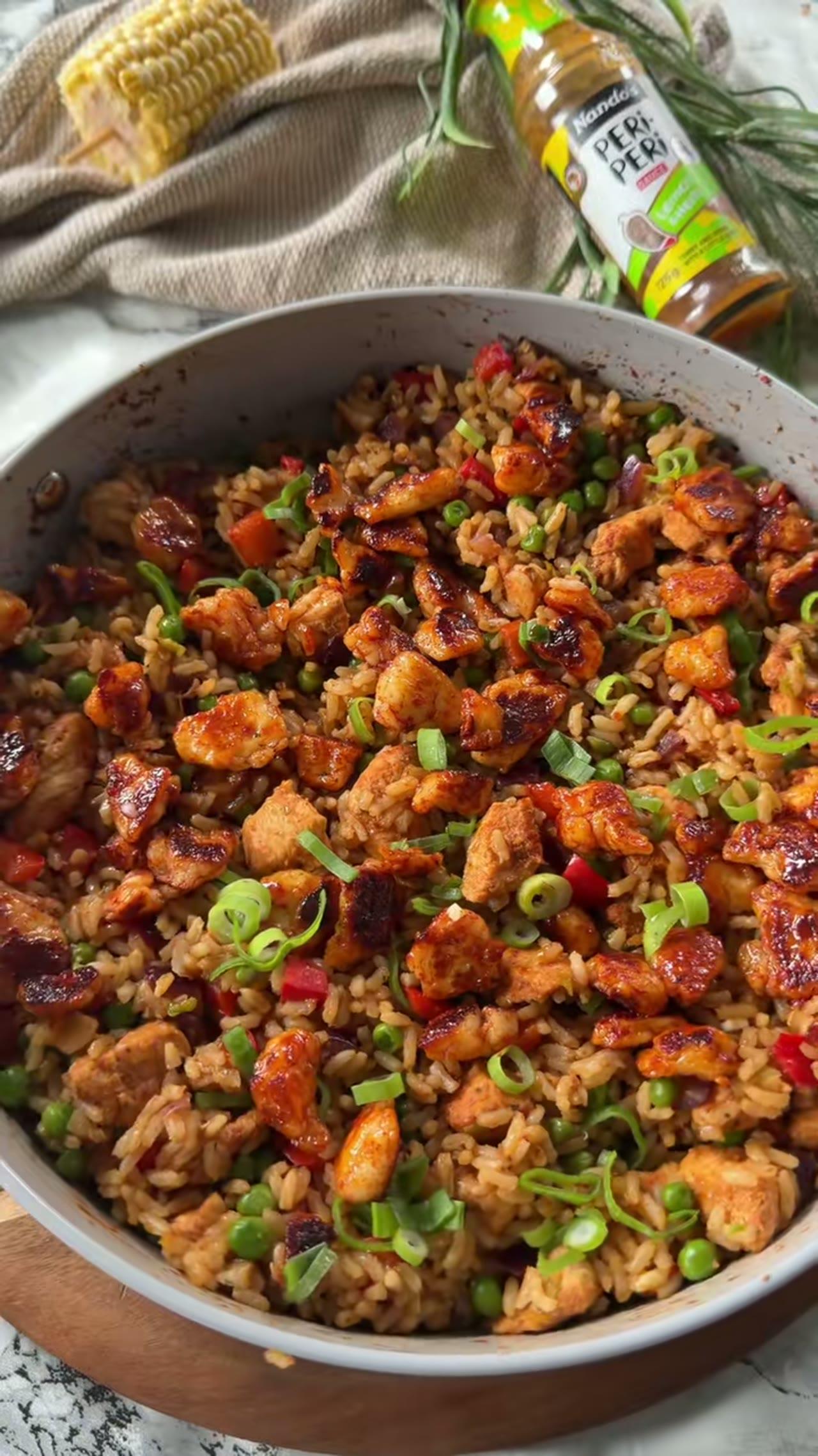 Crispy Paprika Honey Halloumi Nando's Fried Rice