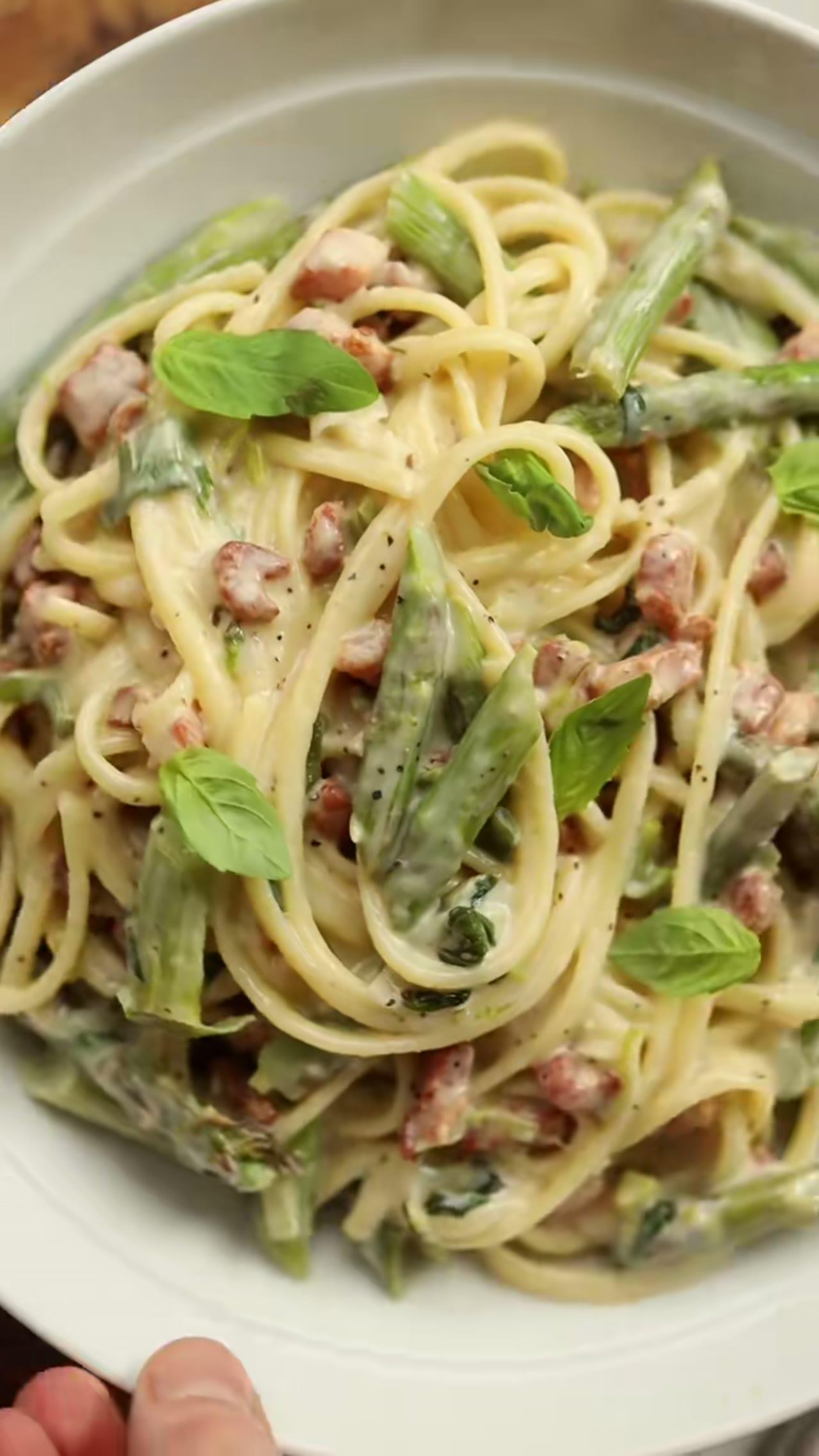 Asparagus Pancetta Pasta