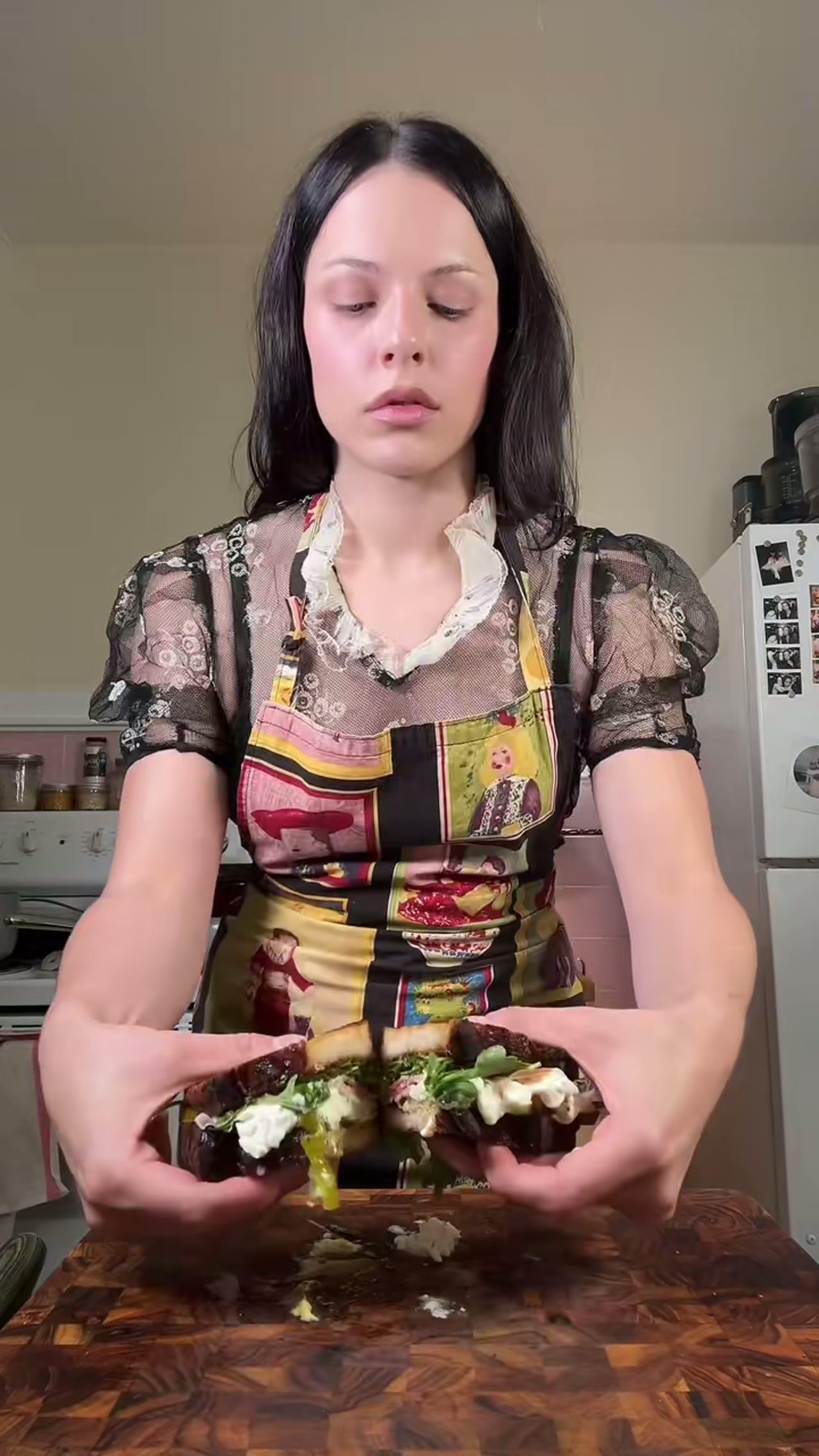 Green Tomato Caprese-ish Sandwich
