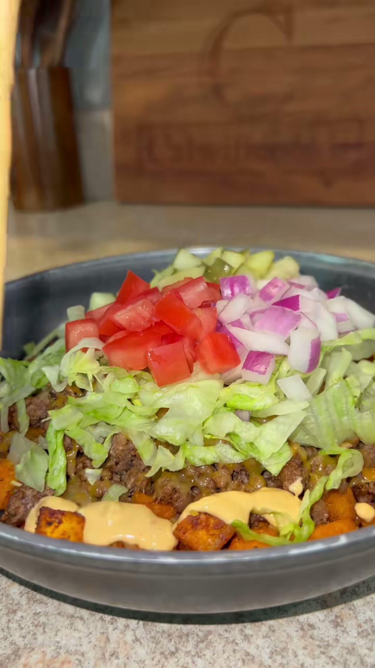 Sweet Potato Burger Bowl